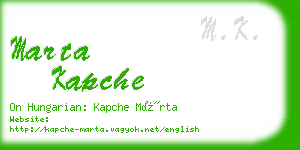 marta kapche business card